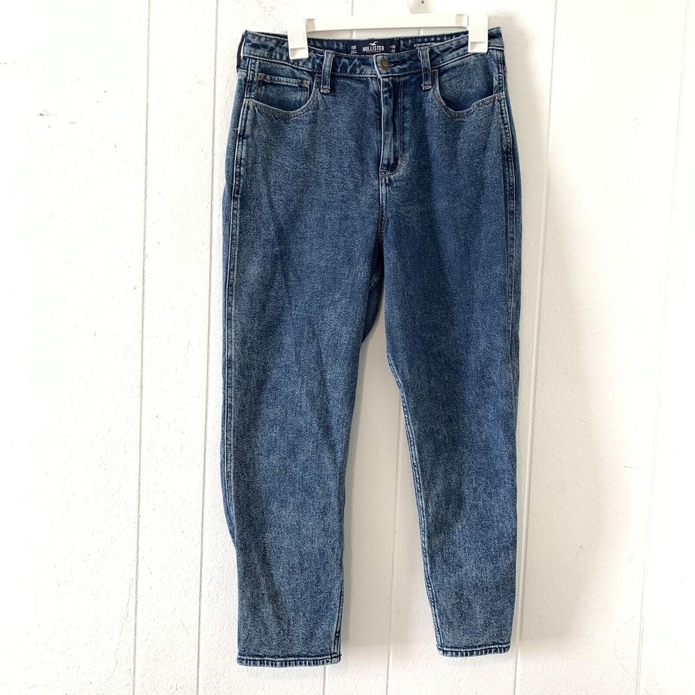Hollister Womens 30 x 27 11 Jeans Denim Ultra High Rise Mom Jean Acid Wash Taper